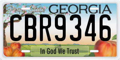 GA license plate CBR9346