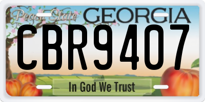 GA license plate CBR9407