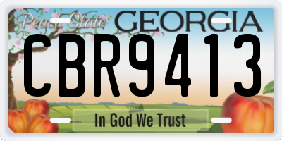 GA license plate CBR9413