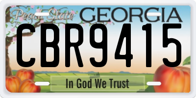 GA license plate CBR9415