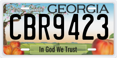 GA license plate CBR9423