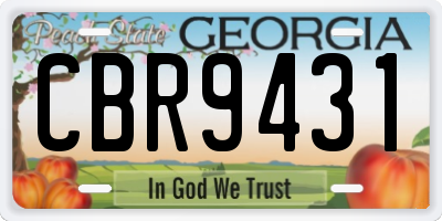 GA license plate CBR9431