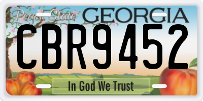 GA license plate CBR9452