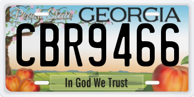 GA license plate CBR9466