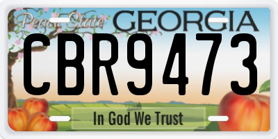 GA license plate CBR9473