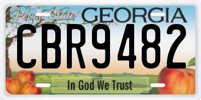 GA license plate CBR9482