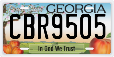 GA license plate CBR9505
