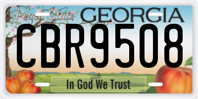 GA license plate CBR9508
