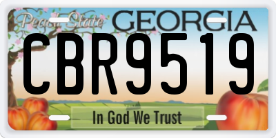 GA license plate CBR9519