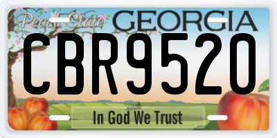 GA license plate CBR9520