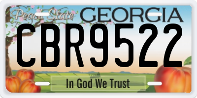 GA license plate CBR9522
