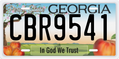 GA license plate CBR9541