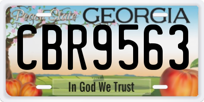 GA license plate CBR9563