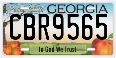 GA license plate CBR9565