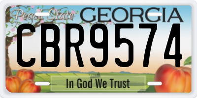 GA license plate CBR9574