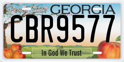 GA license plate CBR9577
