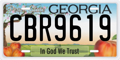 GA license plate CBR9619