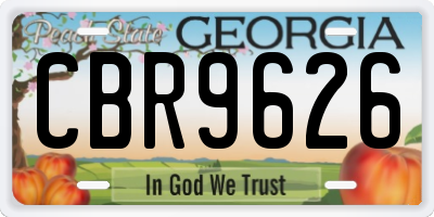 GA license plate CBR9626
