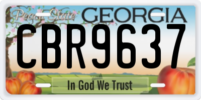 GA license plate CBR9637