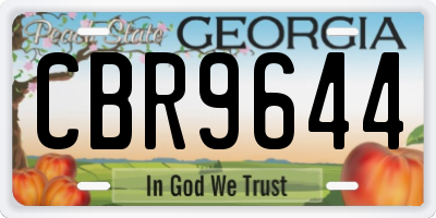 GA license plate CBR9644