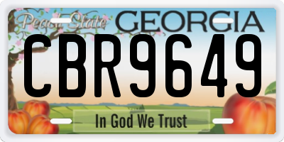 GA license plate CBR9649