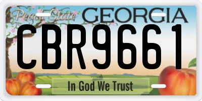 GA license plate CBR9661