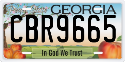 GA license plate CBR9665