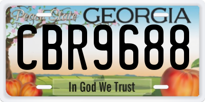 GA license plate CBR9688