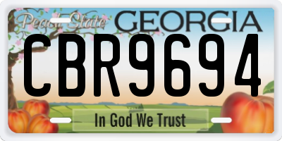 GA license plate CBR9694
