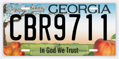 GA license plate CBR9711