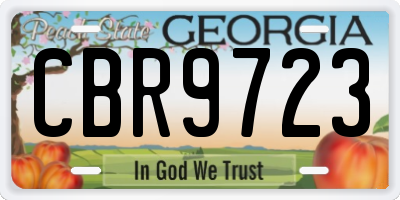 GA license plate CBR9723