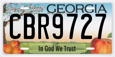 GA license plate CBR9727