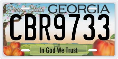 GA license plate CBR9733
