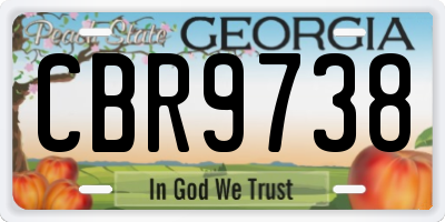 GA license plate CBR9738