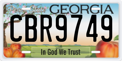 GA license plate CBR9749