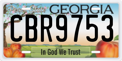 GA license plate CBR9753