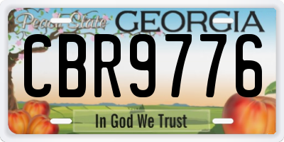 GA license plate CBR9776
