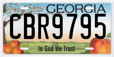GA license plate CBR9795