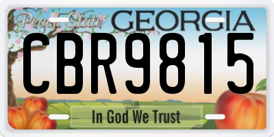 GA license plate CBR9815