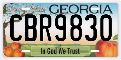 GA license plate CBR9830
