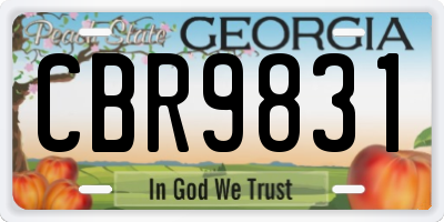 GA license plate CBR9831