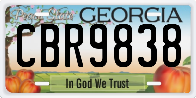 GA license plate CBR9838
