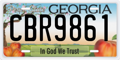 GA license plate CBR9861