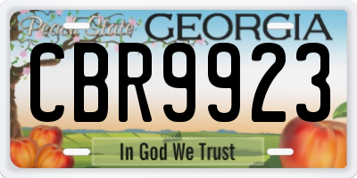 GA license plate CBR9923