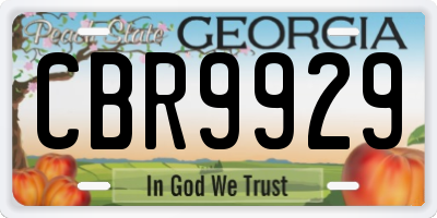 GA license plate CBR9929