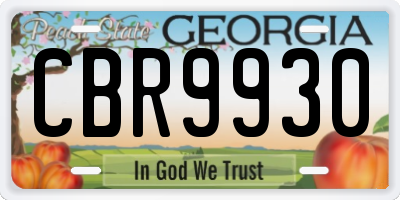 GA license plate CBR9930