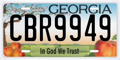GA license plate CBR9949