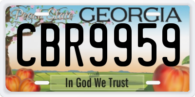 GA license plate CBR9959