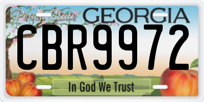 GA license plate CBR9972