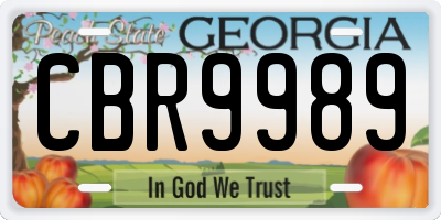 GA license plate CBR9989